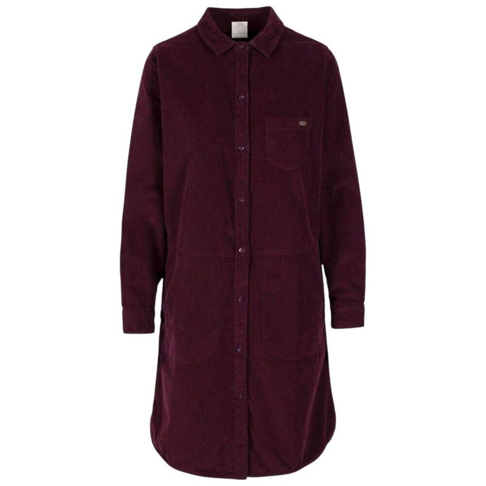 Trespass Womens/Ladies Alison Corduroy Collared Shirt Dress / Dark Cherry